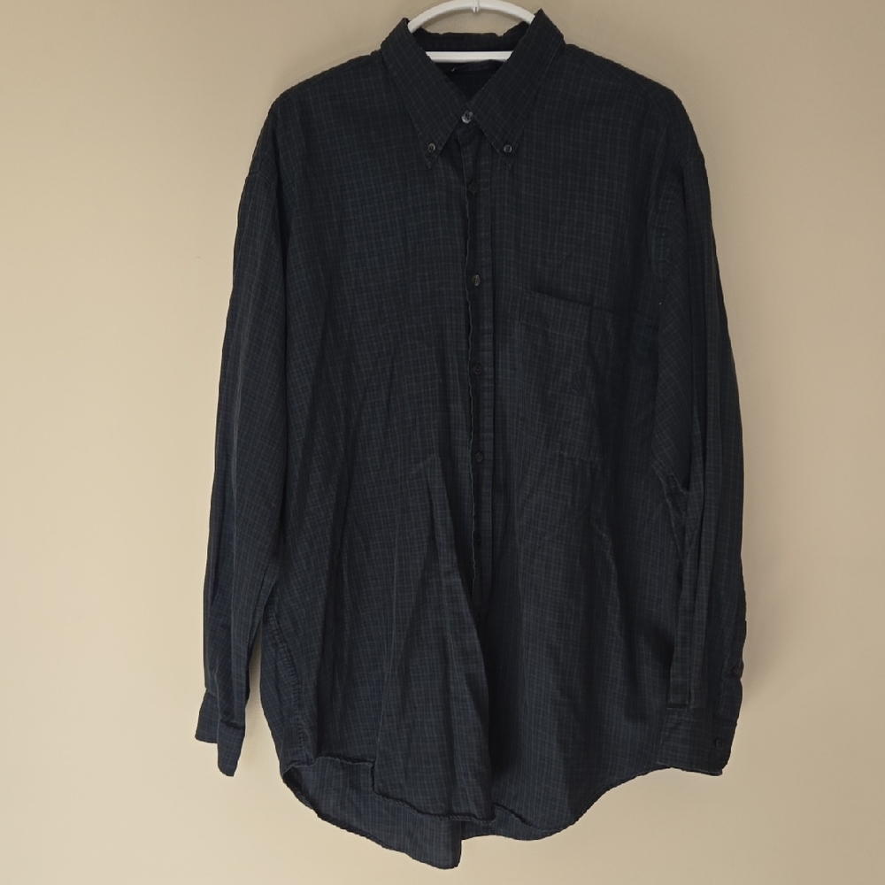 Nautica Men's Dark Gray Casual Button-Down Shirt